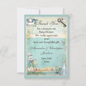 不機嫌ハッターワンダーランドベビーシャワーありがとう サンキューカード (裏面)