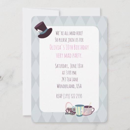 不機嫌ハッター誕生日ティーパーティー  シーズンカード (裏面)