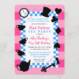 不機嫌ハッター1歳のパーティの招待状 招待状