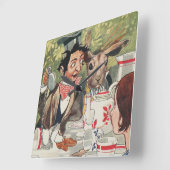 不機嫌ハッタ絵画ーヴィンテージ壁時計 スクエア壁時計 (傾斜)