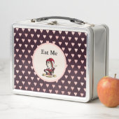 不機嫌ハッタ食べー「私」バーガンディとピンクのハート メタルランチボックス (インサイチュ)