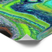 不機嫌パッション1ワイルドストライプ抽象芸術ポスタープリント ポスター (角)