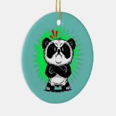 不機嫌パンダ怒ベーベーカッコいいパンダキッズメンズ セラミックオーナメント (右)