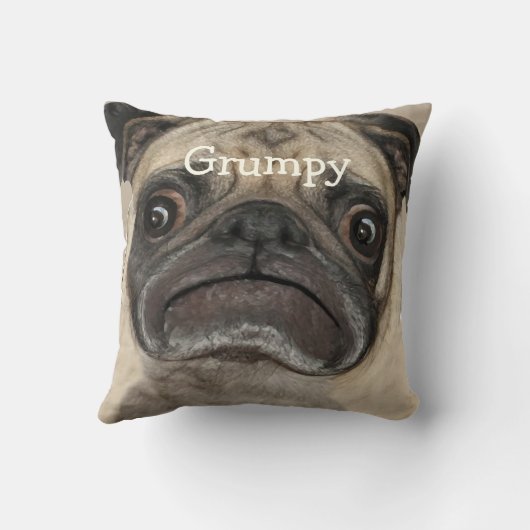 不機嫌パーソナライズされたなプギー クッション (裏面)