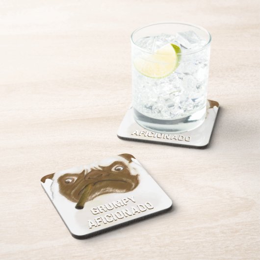 不機嫌パーソナライズされたな腹一杯の葉巻 コースター (右側)