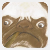 不機嫌パーソナライズされたな腹一杯の葉巻 スクエアシール (正面)