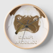 不機嫌パーソナライズされたな腹一杯の葉巻 壁時計 (正面)