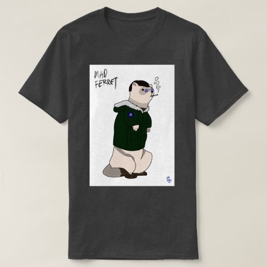 不機嫌フェレットインディ動物 Tシャツ (デザイン正面)