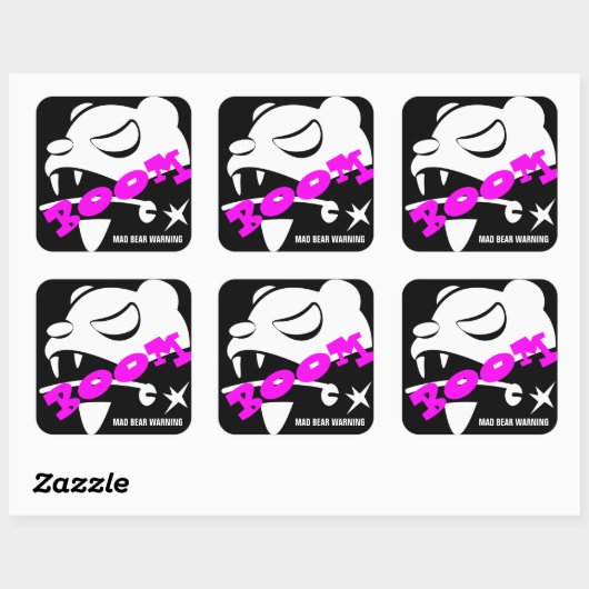 不機嫌ベア スクエアシール (シート)