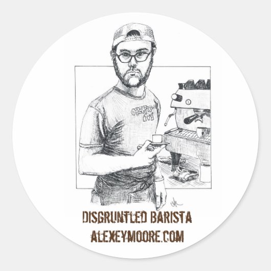 不機嫌マットステッカー ラウンドシール (正面)