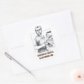 不機嫌マットステッカー ラウンドシール (封筒)