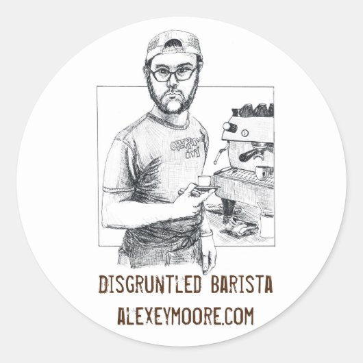 不機嫌マットステッカー ラウンドシール (正面)