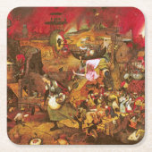 不機嫌メグ（鈍いグレット）、ピエテル・ブルーゲル スクエアペーパーコースター (正面)