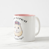 不機嫌モルモットの女性私は普通の8ピギー前でした ツートーンマグカップ (正面右)