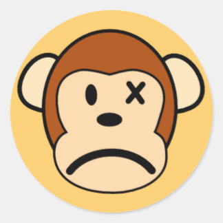 不機嫌モンキーステッカー ラウンドシール