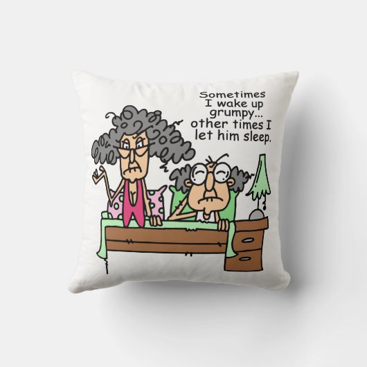 不機嫌ユーモアのあるに眠る クッション (裏面)