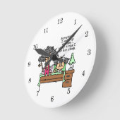 不機嫌ユーモアのあるに眠る ラウンド壁時計 (傾斜)