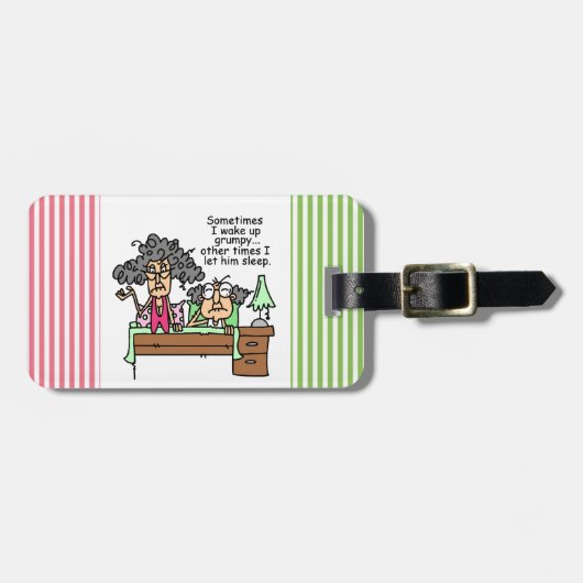 不機嫌ユーモアのあるに眠る ラゲッジタグ (正面横)