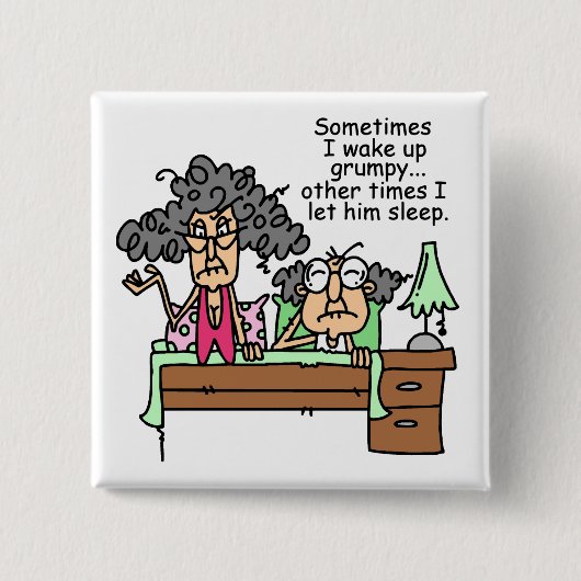 不機嫌ユーモアのあるに眠る 缶バッジ (正面)