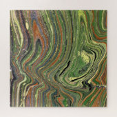 不機嫌ラブ1ワイルドグリーン抽象芸術パズル ジグソーパズル (横)