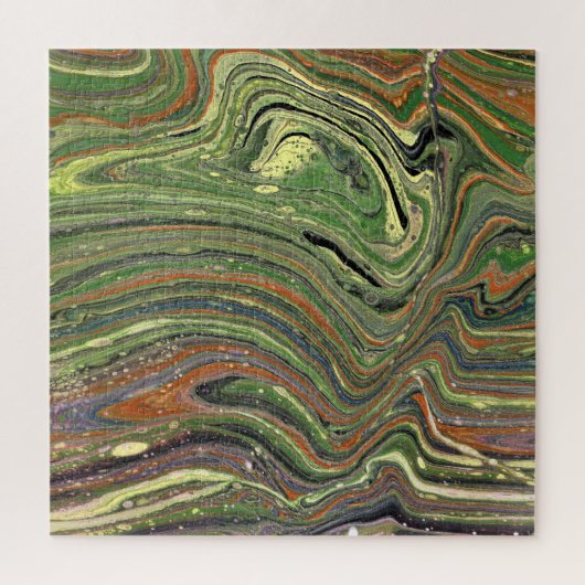 不機嫌ラブ1ワイルドグリーン抽象芸術パズル ジグソーパズル (縦)