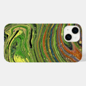 不機嫌ラブ3グリーンストライプの抽象芸術電話ケース Case-Mate iPhoneケース (裏面 (横))