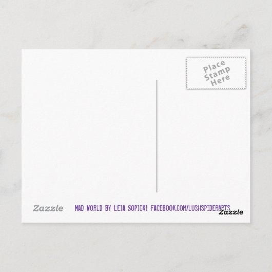 不機嫌ワールドミックスメディアゴシックホラーオリジナルアート ポストカード (裏面)