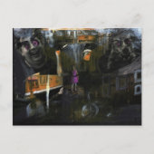 不機嫌ワールドミックスメディアゴシックホラーオリジナルアート ポストカード (正面)