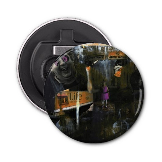 不機嫌ワールドミックスメディアゴシックホラーオリジナルアート 栓抜き (正面)