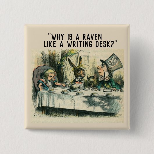 不機嫌帽子屋さんの謎 缶バッジ (正面)