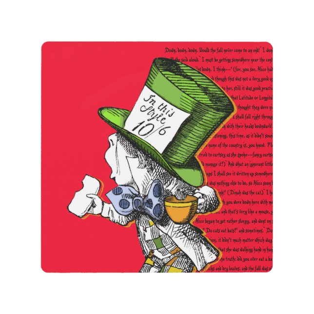 不機嫌帽子屋さん|不思議の国のアリス メタルプリント (正面)