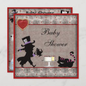 不機嫌帽子屋&チェシャ猫ベビーシャワーティーパーティー 招待状 (正面/裏面)