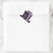 不機嫌帽子帽子の黒と紫の色合い ラウンドシール (バッグ)