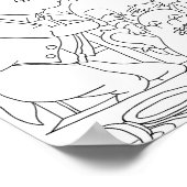 不機嫌帽子白うさぎドアマウスのカラーリングページ ポスター (角)