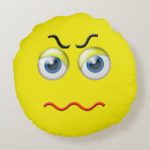 不機嫌怒絵文字 ラウンドクッション (裏面)