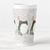 不機嫌日本のなカエル19世紀 カフェラテマグ (正面)