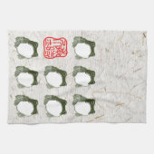 不機嫌日本のなカエル19世紀 キッチンタオル (横)