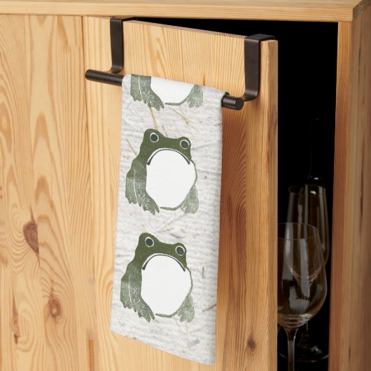 不機嫌日本のなカエル19世紀 キッチンタオル (三つ折り)