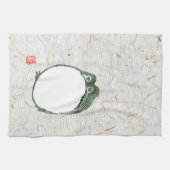 不機嫌日本のなカエル19世紀 キッチンタオル (横)