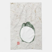 不機嫌日本のなカエル19世紀 キッチンタオル (縦)