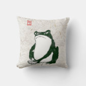 不機嫌日本のなカエル19世紀 クッション (正面)