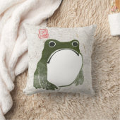 不機嫌日本のなカエル19世紀 クッション (ブランケット)