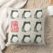 不機嫌日本のなカエル19世紀 クッション (ブランケット)