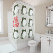 不機嫌日本のなカエル19世紀 シャワーカーテン (インサイチュ)