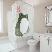 不機嫌日本のなカエル19世紀 シャワーカーテン (インサイチュ)