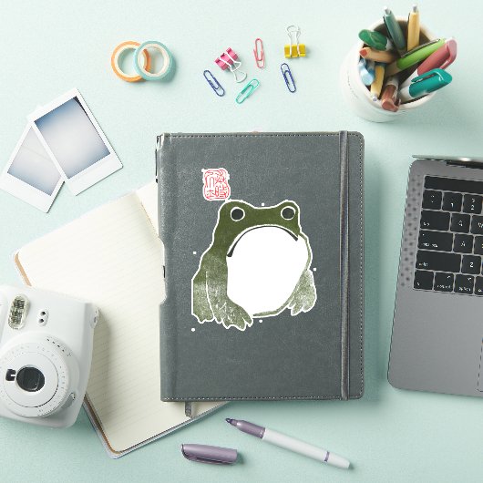 不機嫌日本のなカエル19世紀 シール (iPadカバー)