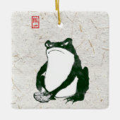 不機嫌日本のなカエル19世紀 セラミックオーナメント (正面)