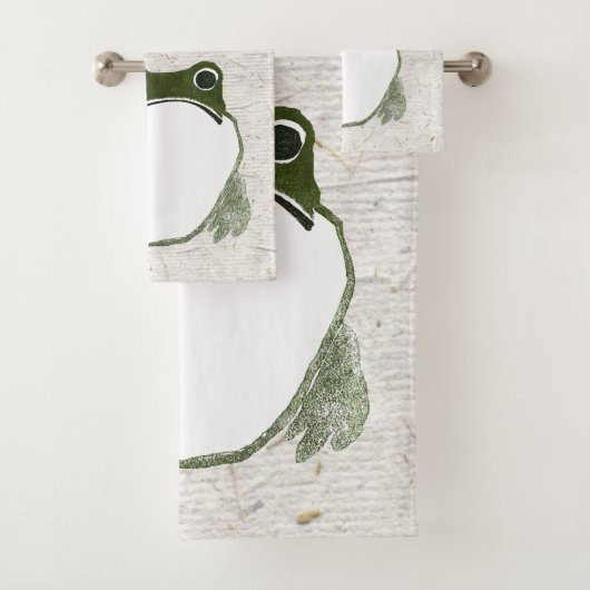 不機嫌日本のなカエル19世紀 バスタオルセット (インサイチュ)