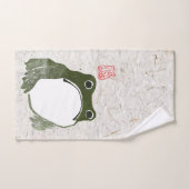 不機嫌日本のなカエル19世紀 バスタオルセット (ハンドタオル)