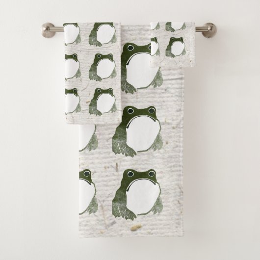 不機嫌日本のなカエル19世紀 バスタオルセット (インサイチュ)